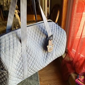 Vera Bradley blue large duffle travel bag